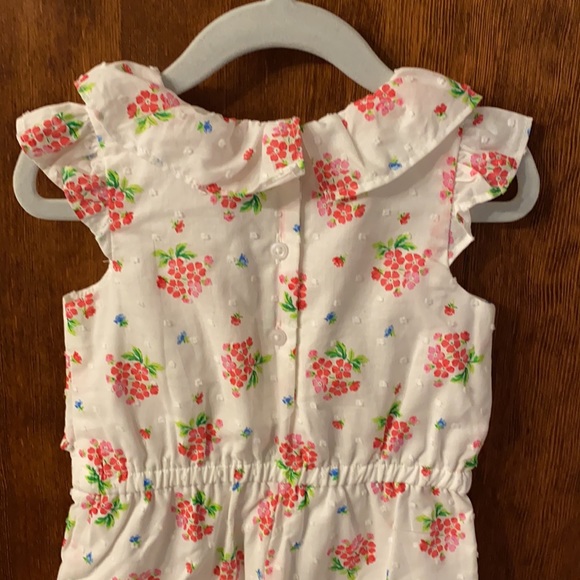 Janie and Jack 18 to 24 mo white and pink romper - Picture 4 of 5